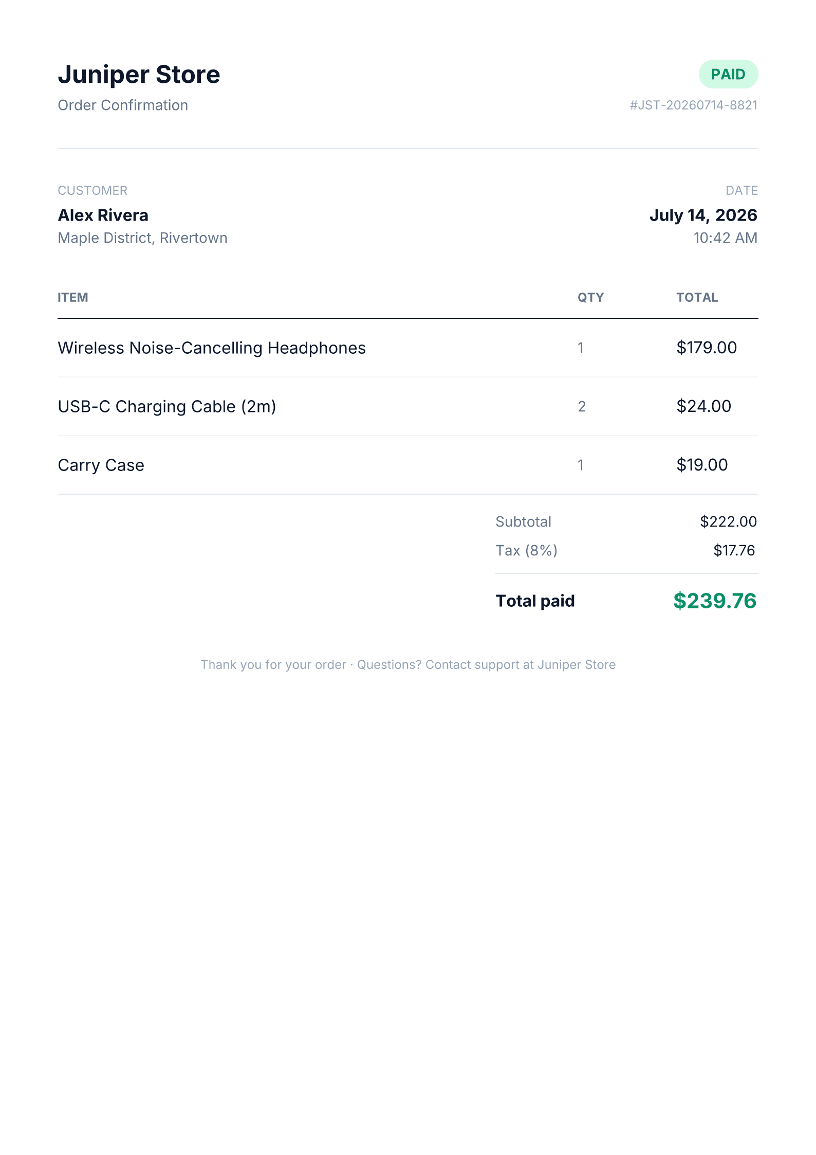 Purchase Receipt